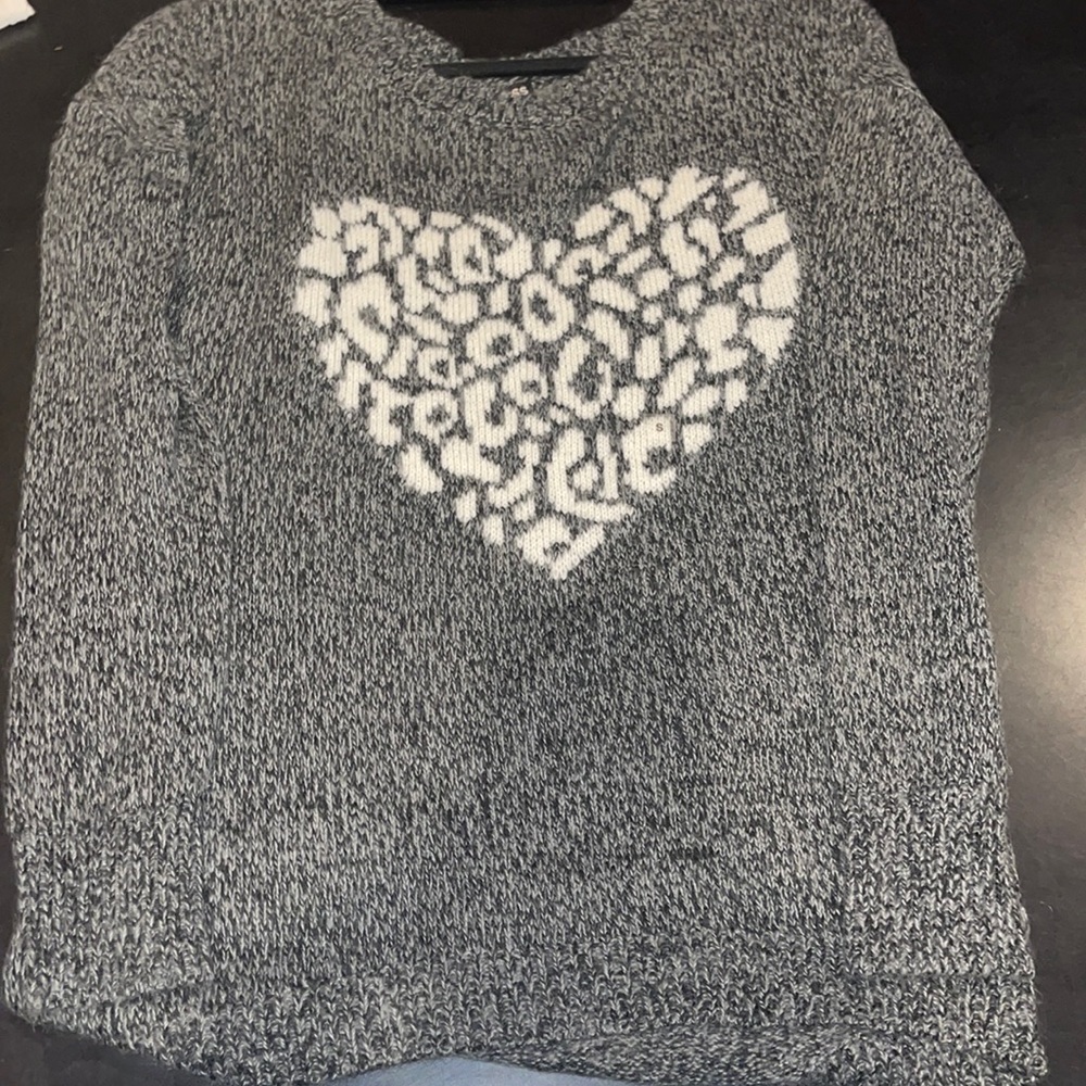 Express Cheetah Heart Sweater